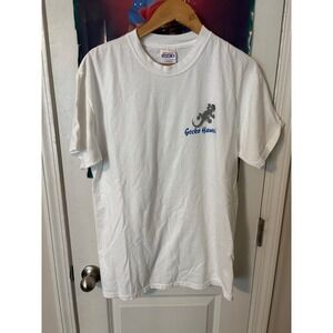 Gecko Hawaii Vintage Graphic T-Shirt Mens Medium White Hanes Comfort-T Retro